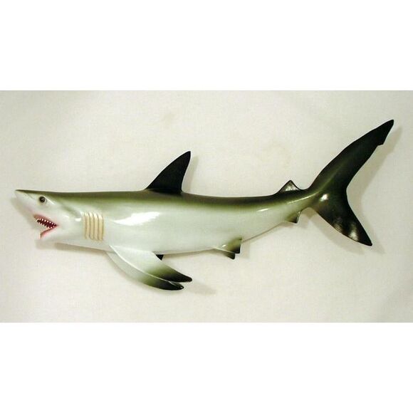 Gray Shark Jaws Mouth Open Wall Plaque Bath Kids Room Decor 18 Inches - Picture 2 of 6